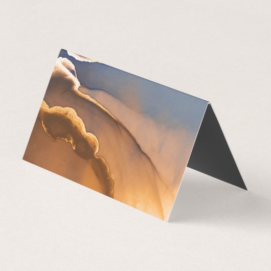 Zeitgenössische Alkohol Tinte Gold und Blau Visitenkarten (Rückseite)