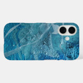 Zeitgenössische Aquamarine Textur Case-Mate iPhone Hülle (Rückseite (Horizontal))