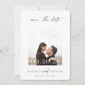 Zeitgenössische Arch-Frame-Hochzeit speichern das  Save The Date (Vorderseite)
