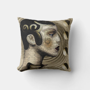 Zeitgenössische Art Deco–Nouveau-Fusion  Kissen