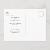 Zeitgenössische B/W Hochzeit Rettete unser Datum Postkarte (Rückseite)