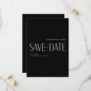 Zeitgenössische B/W-Hochzeit Save the Date