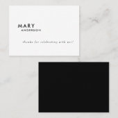 Zeitgenössische B/W-Platzkarte für Personalisierte Platzkarte (Vorne/Hinten)