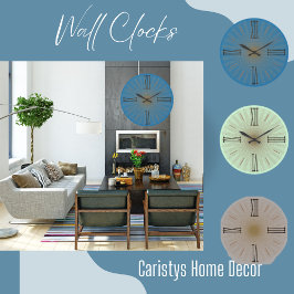 Zeitgenössische blaue Aquamarine römische Zahlen g Große Wanduhr