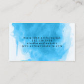 Zeitgenössische blaue Farbe | Glitzer Bokeh Visitenkarte (Rückseite)