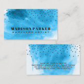 Zeitgenössische blaue Farbe | Punkte Visitenkarte (Vorne/Hinten)