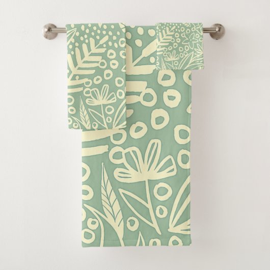 Zeitgenössische Blume Badhandtuch Set (Insitu)