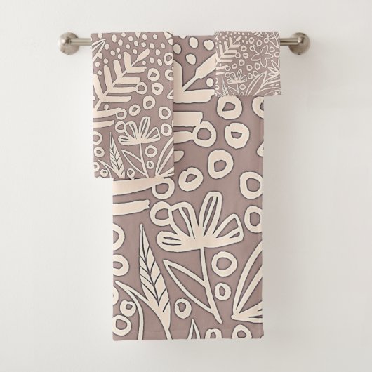 Zeitgenössische Blume Badhandtuch Set (Insitu)