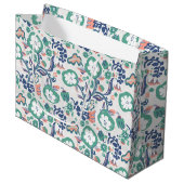 Zeitgenössische Blumendoodle drucken Große Geschenktüte (Vorderseite Schrägansicht)
