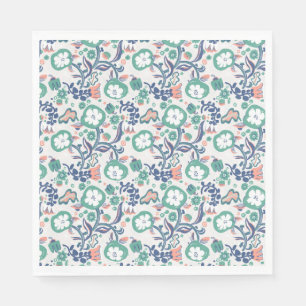 Zeitgenössische Blumendoodle drucken Serviette