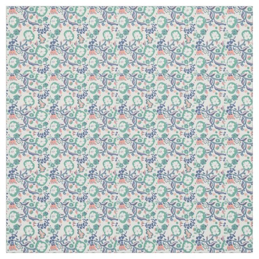 Zeitgenössische Blumendoodles Stoff (Muster)