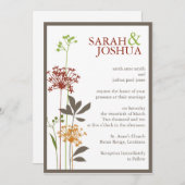 Zeitgenössische Blumenhochzeit Einladung (Vorne/Hinten)