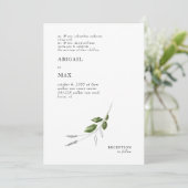 Zeitgenössische botanische Hochzeit Einladung (Stehend Vorderseite)