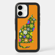 Zeitgenössische botanische Katzen-Otterbox-Handyhü