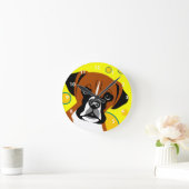 Zeitgenössische Boxer-Hunde-Geschenke Runde Wanduhr (Zuhause)