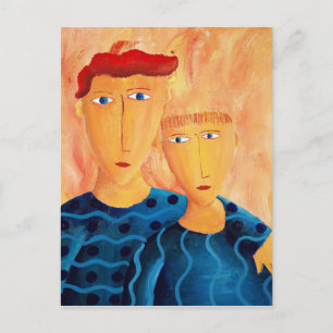 Zeitgenössische Brüder-Kunstmalerei-Postkarte Postkarte