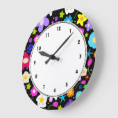 Zeitgenössische bunte BlumenWanduhr Große Wanduhr (Winkel)