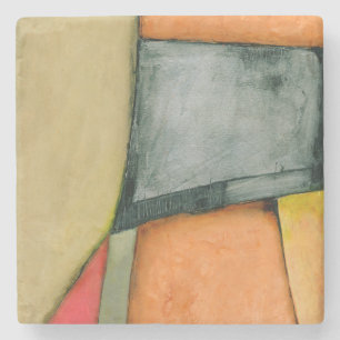 Zeitgenössische bunte geometrische Formen Steinuntersetzer