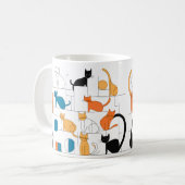 Zeitgenössische Cat Art Cat Silhouetten Tasse (Vorderseite Links)