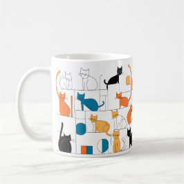 Zeitgenössische Cat Art Cat Silhouetten Tasse