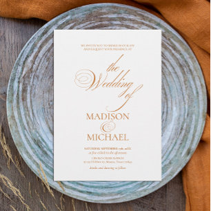 Zeitgenössische Chic Boho Orange Hochzeit im Herbs Einladung
