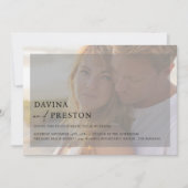 Zeitgenössische Chic Script Horizontal Foto Hochze Einladung (Vorderseite)