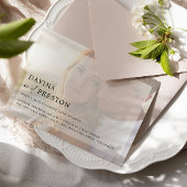 Zeitgenössische Chic Script Horizontal Foto Hochze Einladung