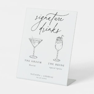 Zeitgenössische Chic Signature Drinks Sockelschild