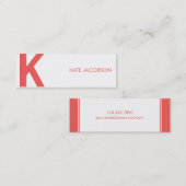 Zeitgenössische Chic Skinny Calling Card Telefonnummerkarte (Vorne/Hinten)