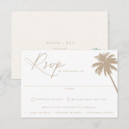 Zeitgenössische Coastal Chic Meal Choice Hochzeit RSVP Karte