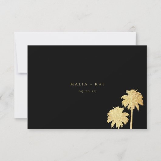 Zeitgenössische Coastal Chic Meal Choice Hochzeit RSVP Karte (Rückseite)