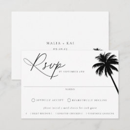 Zeitgenössische Coastal Chic Meal Choice Hochzeit RSVP Karte