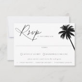 Zeitgenössische Coastal Chic Meal Choice Hochzeit RSVP Karte (Vorderseite)