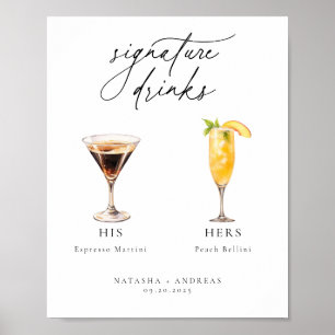 Zeitgenössische Cocktails Signature Drinks Poster