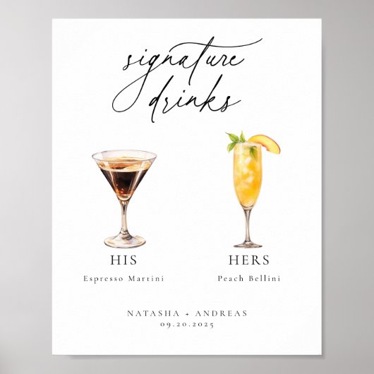 Zeitgenössische Cocktails Signature Drinks Poster (Vorne)