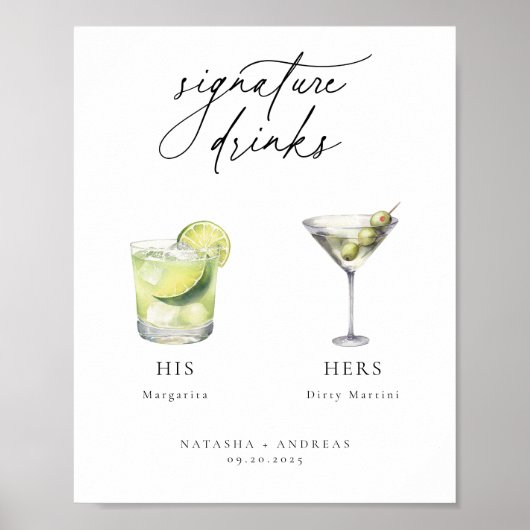 Zeitgenössische Cocktails Signature Drinks Poster (Vorne)