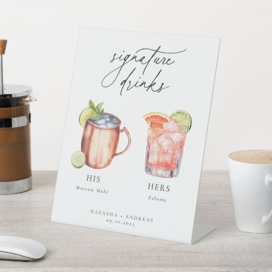Zeitgenössische Cocktails Signature Drinks Sockelschild (In SItu)