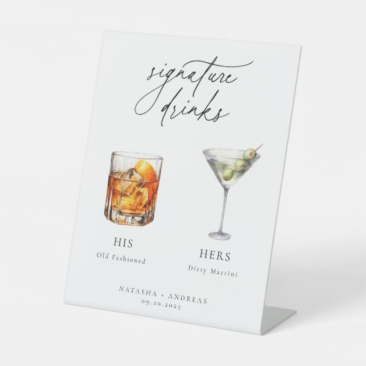 Zeitgenössische Cocktails Signature Drinks Sockelschild (Vorderseite)