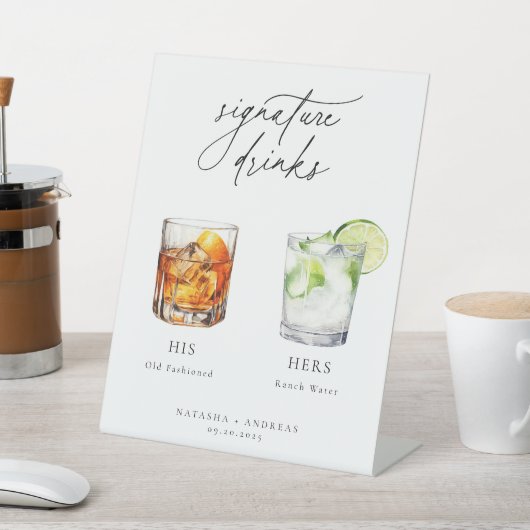Zeitgenössische Cocktails Signature Drinks Sockelschild (In SItu)
