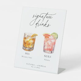 Zeitgenössische Cocktails Signature Drinks Sockelschild