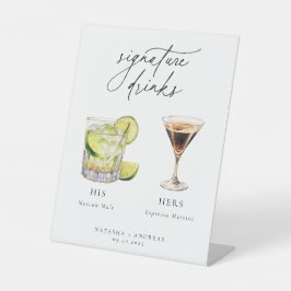 Zeitgenössische Cocktails Signature Drinks Sockelschild