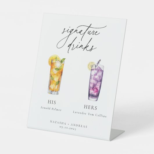 Zeitgenössische Cocktails Signature Drinks Sockelschild (Vorderseite)