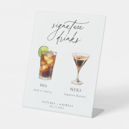 Zeitgenössische Cocktails Signature Drinks Sockelschild