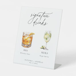 Zeitgenössische Cocktails Signature Drinks Sockelschild