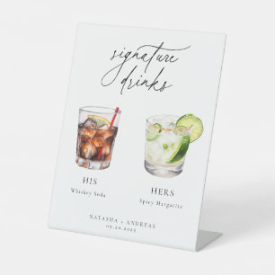 Zeitgenössische Cocktails Signature Drinks Sockelschild