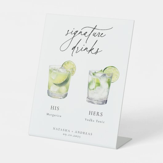 Zeitgenössische Cocktails Signature Drinks Sockelschild (Vorderseite)