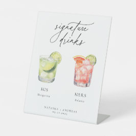 Zeitgenössische Cocktails Signature Drinks Sockelschild