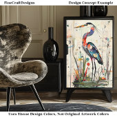 Zeitgenössische Collage Paper Heron BU9 Decoupage Seidenpapier