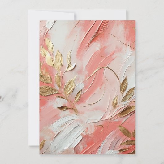 Zeitgenössische Coral Elegance Commitment Zeremoni Einladung (Rückseite)