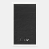 Zeitgenössische Custom Monogram Black Wedding II Serviette (Vorderseite)